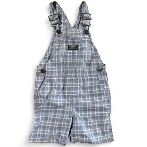 OshKosh B'gosh Blue and Gray Plaid Kids Overalls